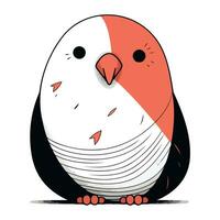 Cute cartoon parrot isolated on white background. Vector illustration.