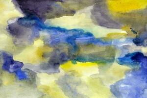 Yellow blue watercolor background texture photo