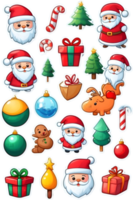 Santa Claus e Natale icone impostato ai generativo png