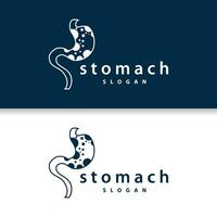 estómago logo, sencillo diseño para marcas con un minimalista concepto, vector humano salud templet ilustración