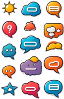 a set of speech bubbles and speech bubbles ai generative png