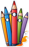 Couleur des crayons autocollant, png, transparent Contexte ai génératif png