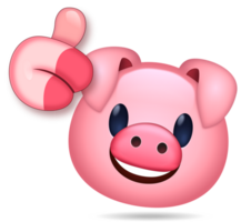 Rosa Emoticon isoliert png