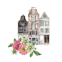 waterverf dahlia bloemen samenstelling. png