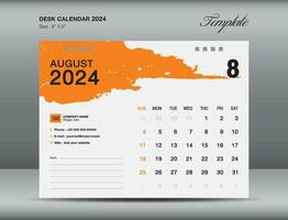 08-AUGUST orange brushstroke vector