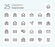 Email 25 Line icon pack including communication. add. mail. text. mail vector