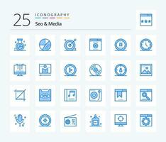 Seo  Media 25 Blue Color icon pack including media. stop. search. media. wrong vector