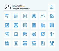 Design  Development 25 Blue Color icon pack including development. coding. development. printing. development vector