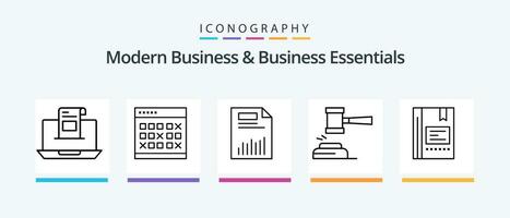 Modern Business And Business Essentials Line 5 Icon Pack Including document. archive. communication. folder. mail. Creative Icons Design vector