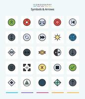 Creative Symbols  Arrows 25 Line FIlled icon pack  Such As arrows left. arrow left. greatness. arrow. action vector