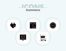 Ecommerce Glyph Icon Pack 5 Icon Design. shopping. sale. e commerce. commerce. box vector