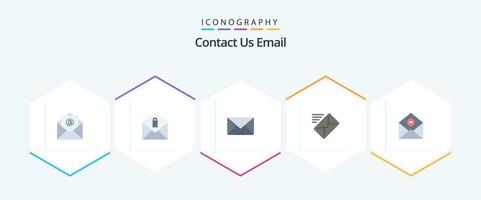 Email 25 Flat icon pack including email. delete. message. communication. message vector