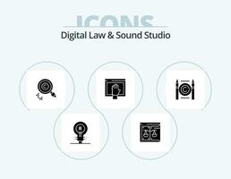 Digital Law And Sound Studio Glyph Icon Pack 5 Icon Design. free. access. digital. property. find vector