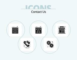 Contact Us Glyph Icon Pack 5 Icon Design. store. market. information. service. web vector