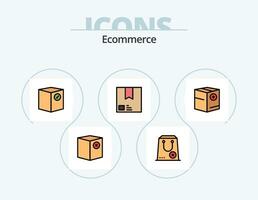 Ecommerce Line Filled Icon Pack 5 Icon Design. add. e. deliver. commerce. shipment vector