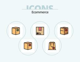 Ecommerce Line Filled Icon Pack 5 Icon Design. add. e. deliver. commerce. shipment vector