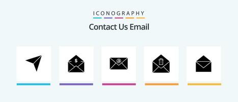 Email Glyph 5 Icon Pack Including open. mail. email. email. message. Creative Icons Design vector