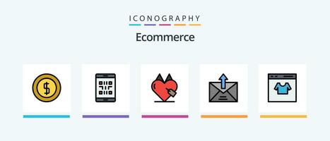 Ecommerce Line Filled 5 Icon Pack Including . setting. e. Creative Icons Design vector