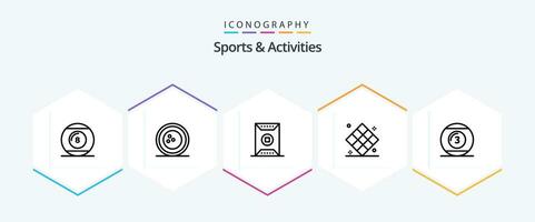 Sports and Activities 25 Line icon pack including game. athletics. skittles. stadium. sport vector