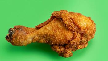 fried chicken positioned on the left with a green background Ai Generate photo