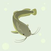 Vector Illustration of Catfish, Made Simple in Gray