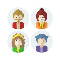 colección de linda avatar diseños con plano diseño estilo vector