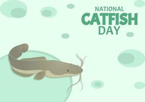 National Catfish Day, Horizontal Poster Template vector