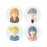 colección de linda avatar diseños con plano diseño estilo vector