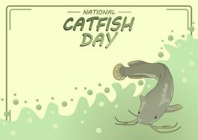 National Catfish Day, Horizontal Poster Template vector