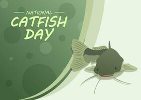 National Catfish Day, Horizontal Poster Template vector