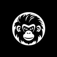 Monkey - Black and White Isolated Icon - Vector illustration