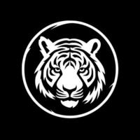 Tigre - negro y blanco aislado icono - vector ilustración