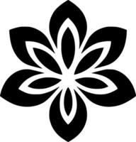 flor - negro y blanco aislado icono - vector ilustración