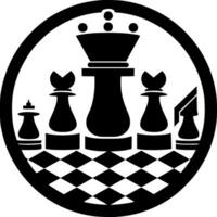 Chess - Black and White Isolated Icon - Vector illustration