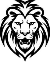 Lion - Black and White Isolated Icon - Vector illustration