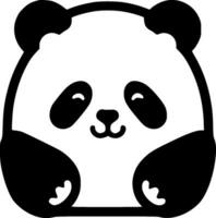 Panda, Black and White Vector illustration