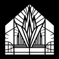 Stained Glass, Black and White Vector illustration