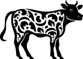 vaca - minimalista y plano logo - vector ilustración