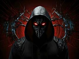 Internet security protection from hacker attacking Cyber attack ai generate photo