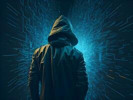 Internet security protection from hacker attacking Cyber attack ai generate photo