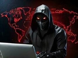 Internet seguridad proteccion desde hacker agresor ciber ataque ai generar foto