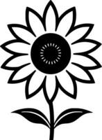 Sunflower, Minimalist and Simple Silhouette - Vector illustration