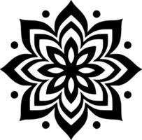 mandala - negro y blanco aislado icono - vector ilustración