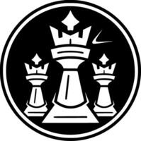 Chess - Black and White Isolated Icon - Vector illustration