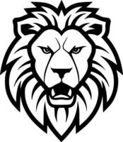 Lion, Black and White Vector illustration