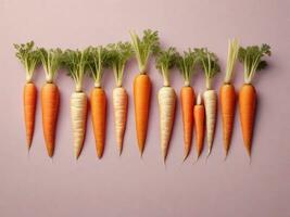 Carrots against pastel background with space for text, background image, generative AI photo