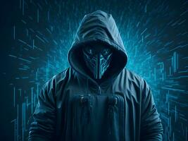 Internet security protection from hacker attacking Cyber attack ai generate photo