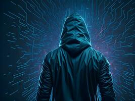 Internet security protection from hacker attacking Cyber attack ai generate photo