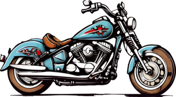 cruzador motocicleta desenho animado grampo arte ai generativo png