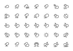 clima icono, clima pronóstico, nubes icono colocar. nublado día, soleado día, plano vector icono y ilustración, gráfico, editable ataque. adecuado para sitio web diseño, logo, aplicación, plantilla, y ui ux.